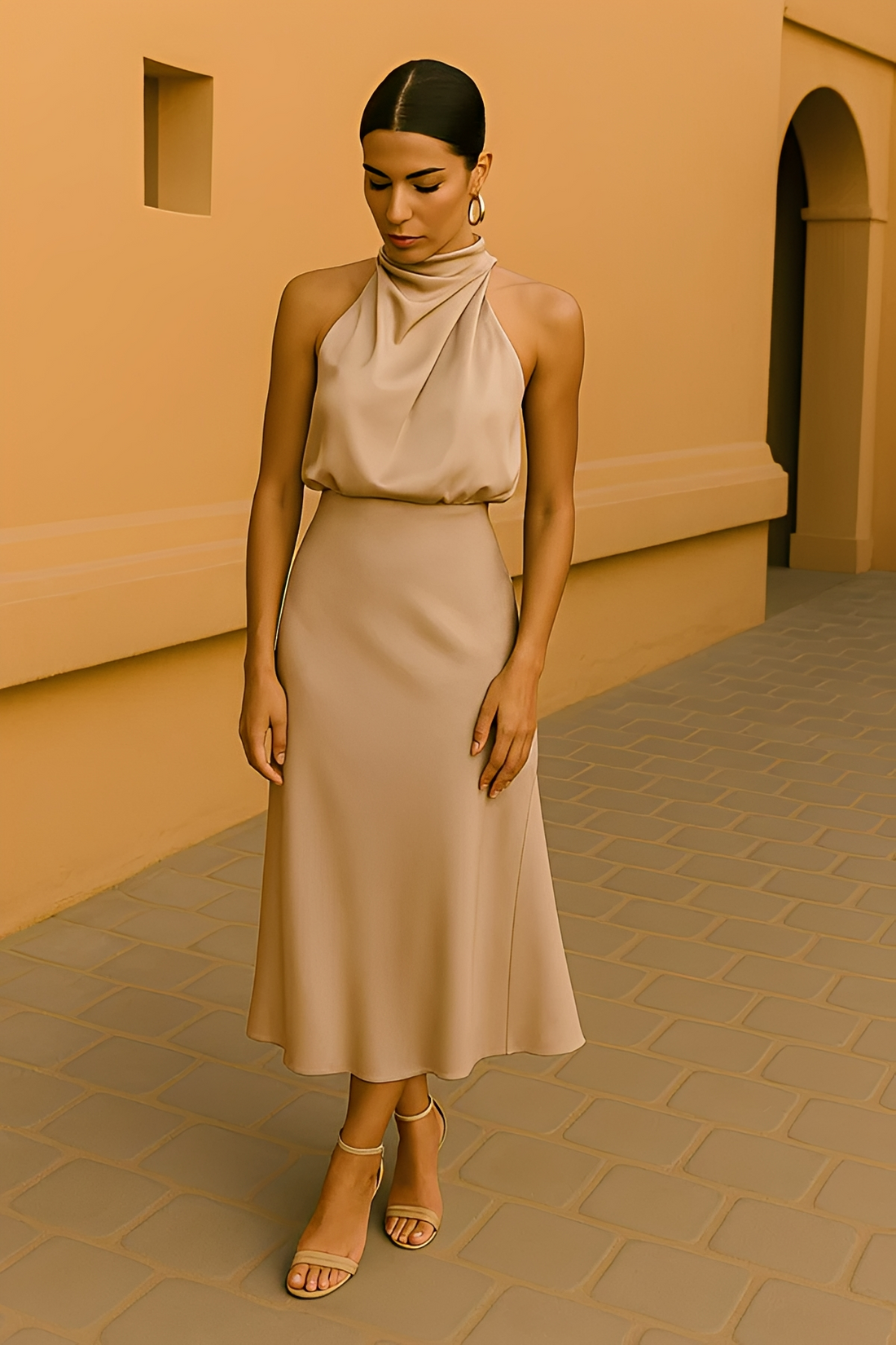 Selina - Elegancka Sukienka Bez Rękawów