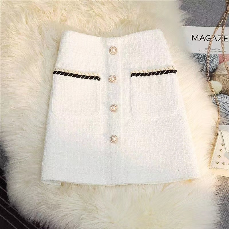 Dorothea - Tweed skirt A-line with high waist