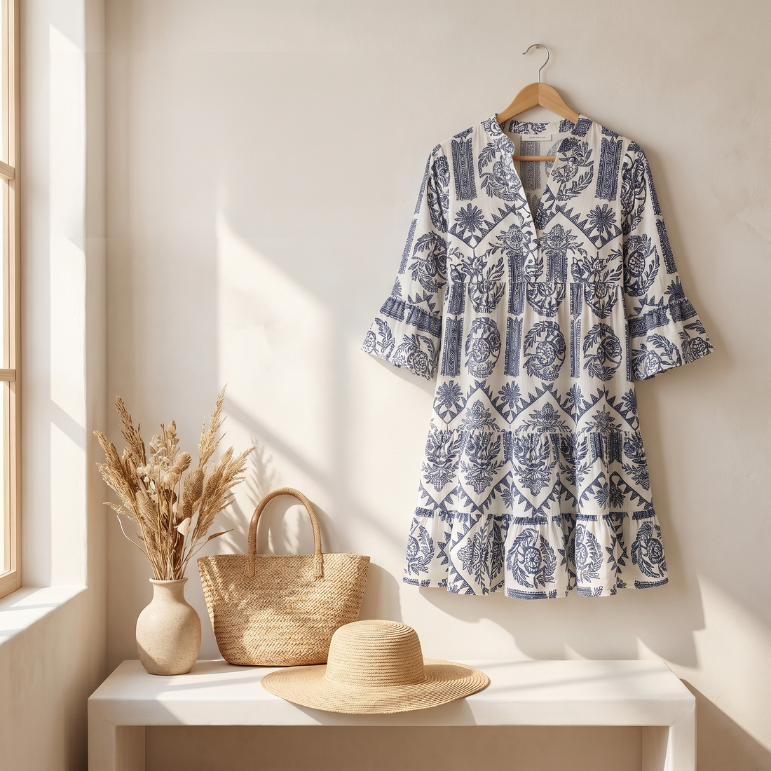 Krisella - Stylowa Sukienka Midi w Stylu Boho