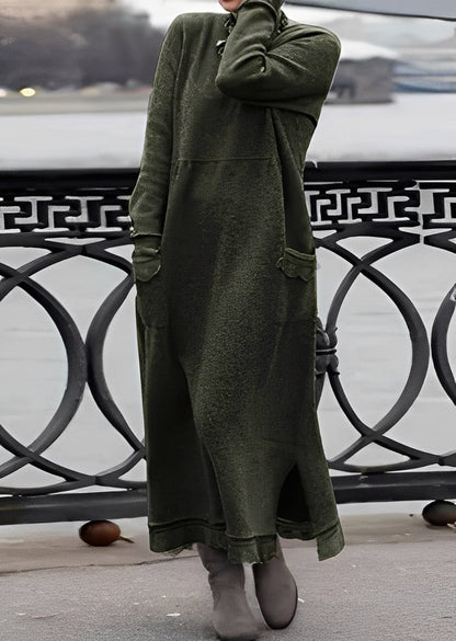 Emma - Elegancka, luźna i ciepła sukienka damska