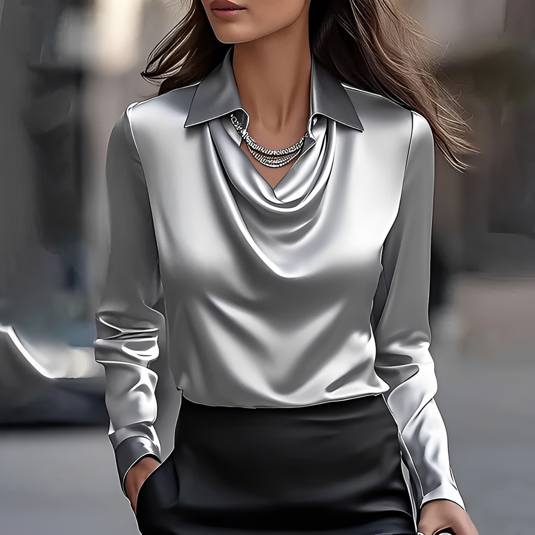 Chiara - Elegancka bluzka z długim rękawem