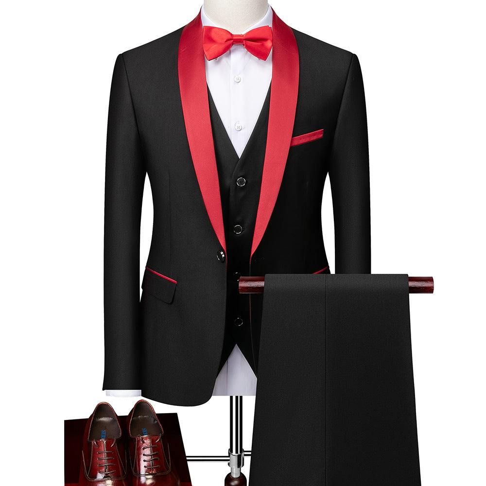 George - Stylowy męski garnitur Slim-Fit w trzech częściach
