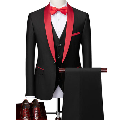 George - Stylowy męski garnitur Slim-Fit w trzech częściach