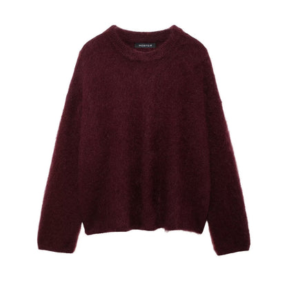 Valorie - Damski sweter oversize z moherowej mieszanki