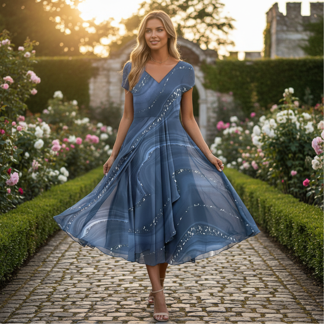 Eliana - Elegancka Sukienka z Dekoltem w Serek
