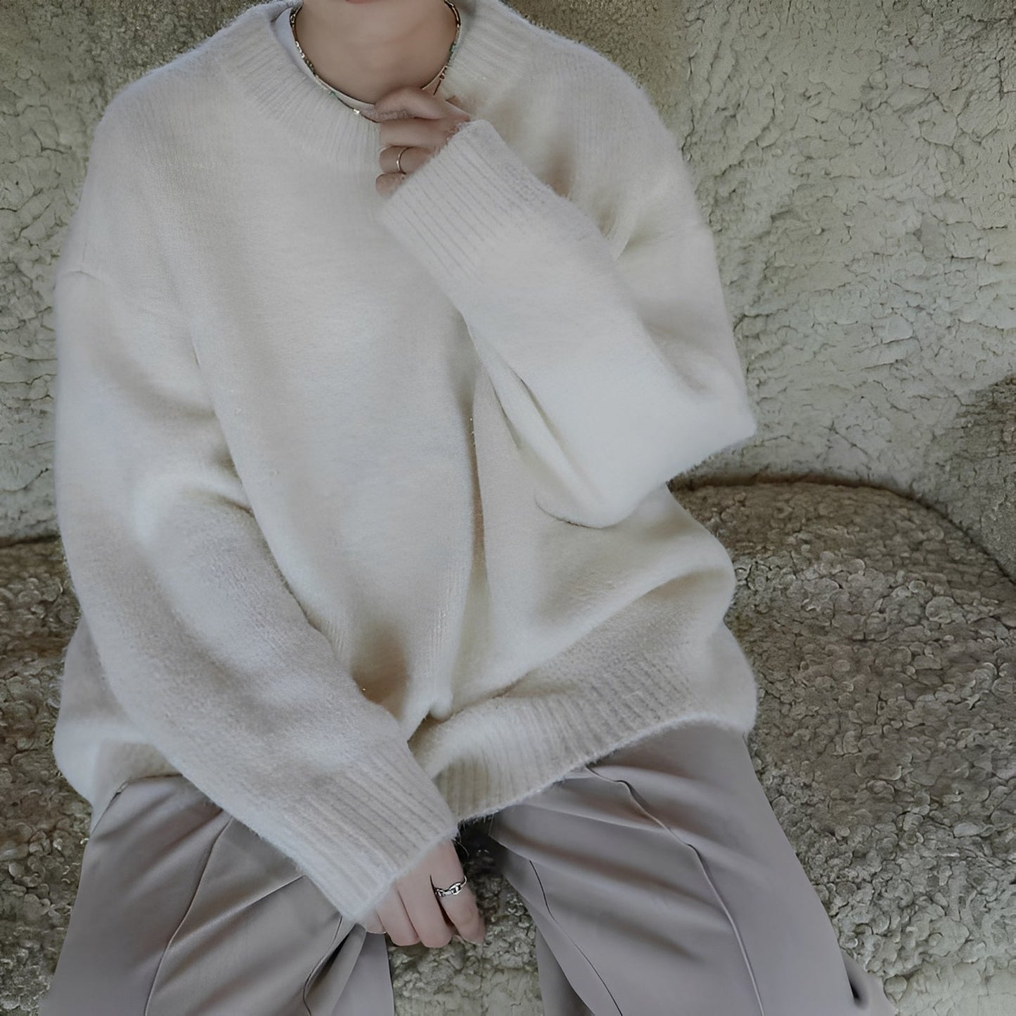 Olyvia - Luźny, prosty damski sweter