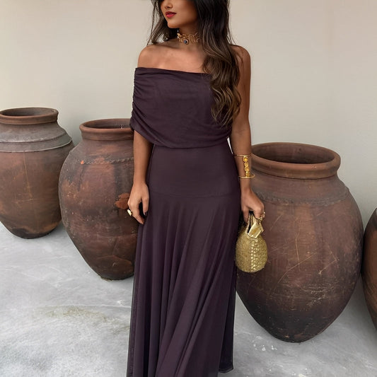 Eunice - Stylowa długa suknia z siatki dla kobiet