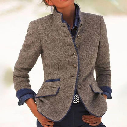 Clémence – Elegancka jednokolorowa kurtka damska