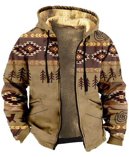 Mervin - Kapturowa welurowa kolorowa kurtka dla mężczyzn