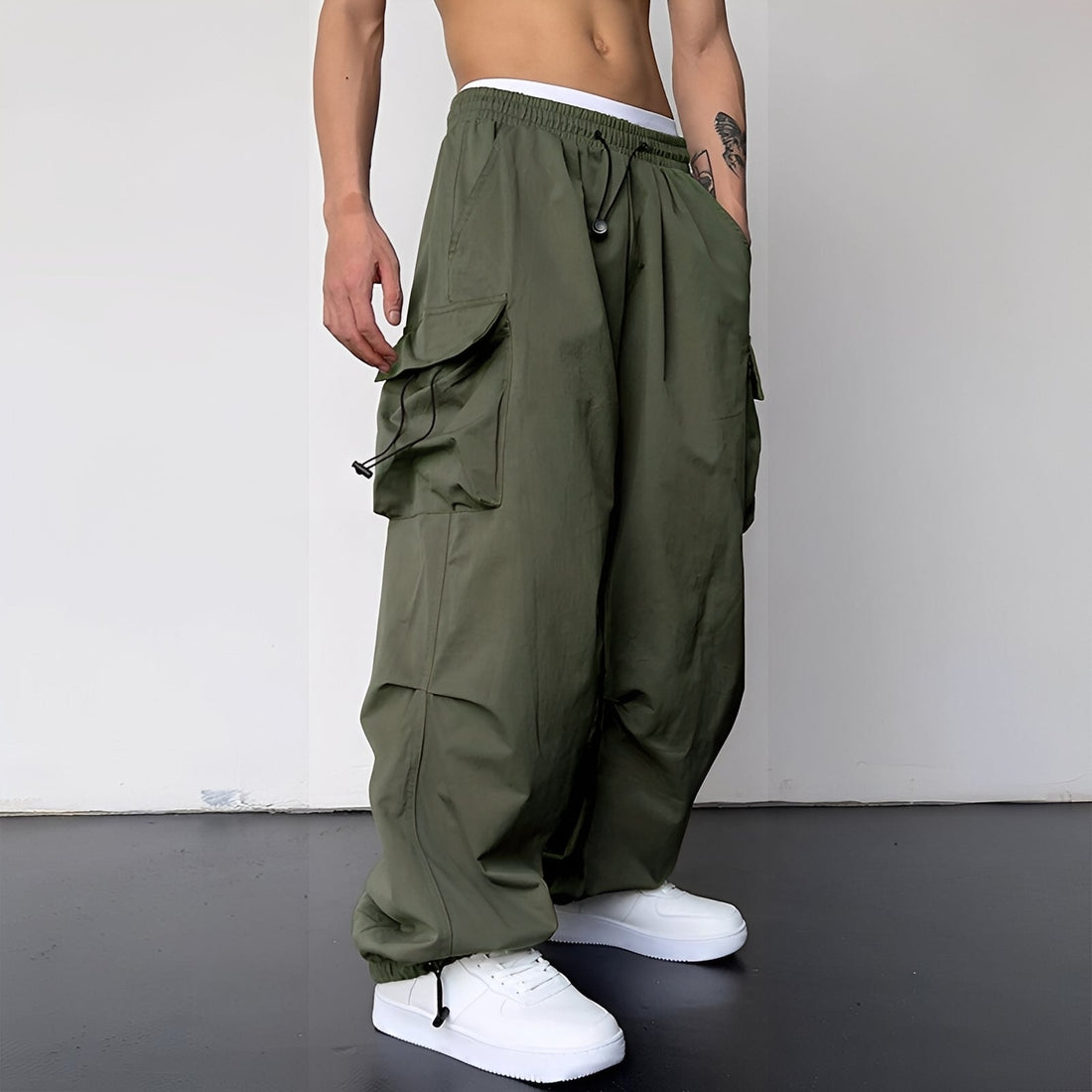 Kaleb - Stylowe męskie spodnie cargo baggy