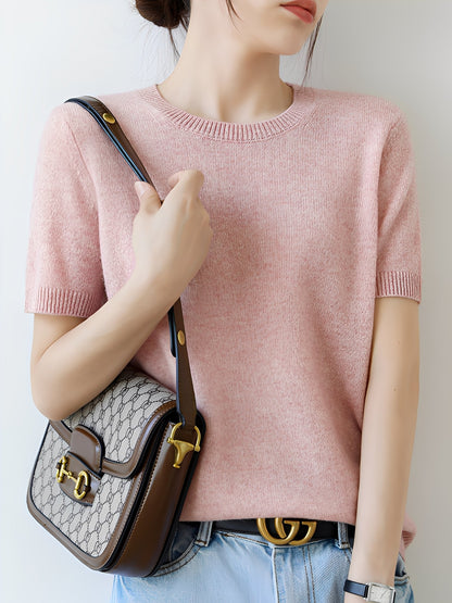 Blandine - Sweter damski z krótkimi rękawami