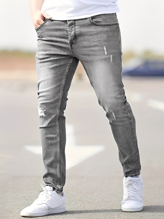 Jenson - Nowoczesne Męskie Skinny Jeans z Przetarciami