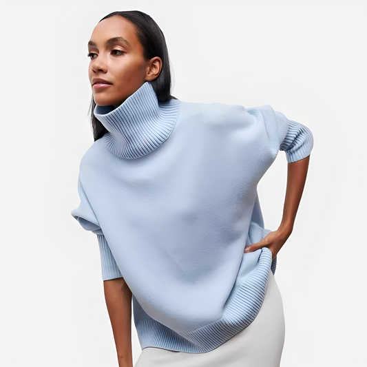 Margery - Damski sweter z wysokim kołnierzem o luźnym fasonie