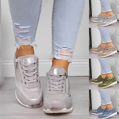 Luna - Kobiece sneakersy z zamkiem po boku