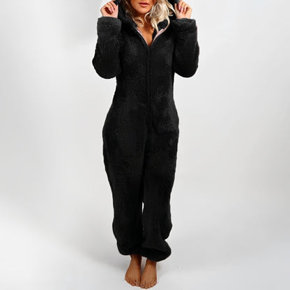 Jasmin - Warmer, weicher Overall mit Kapuze für Frauen