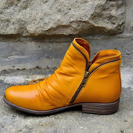 Veronica - Klasyczne skórzane buty z suwakiem dla kobiet