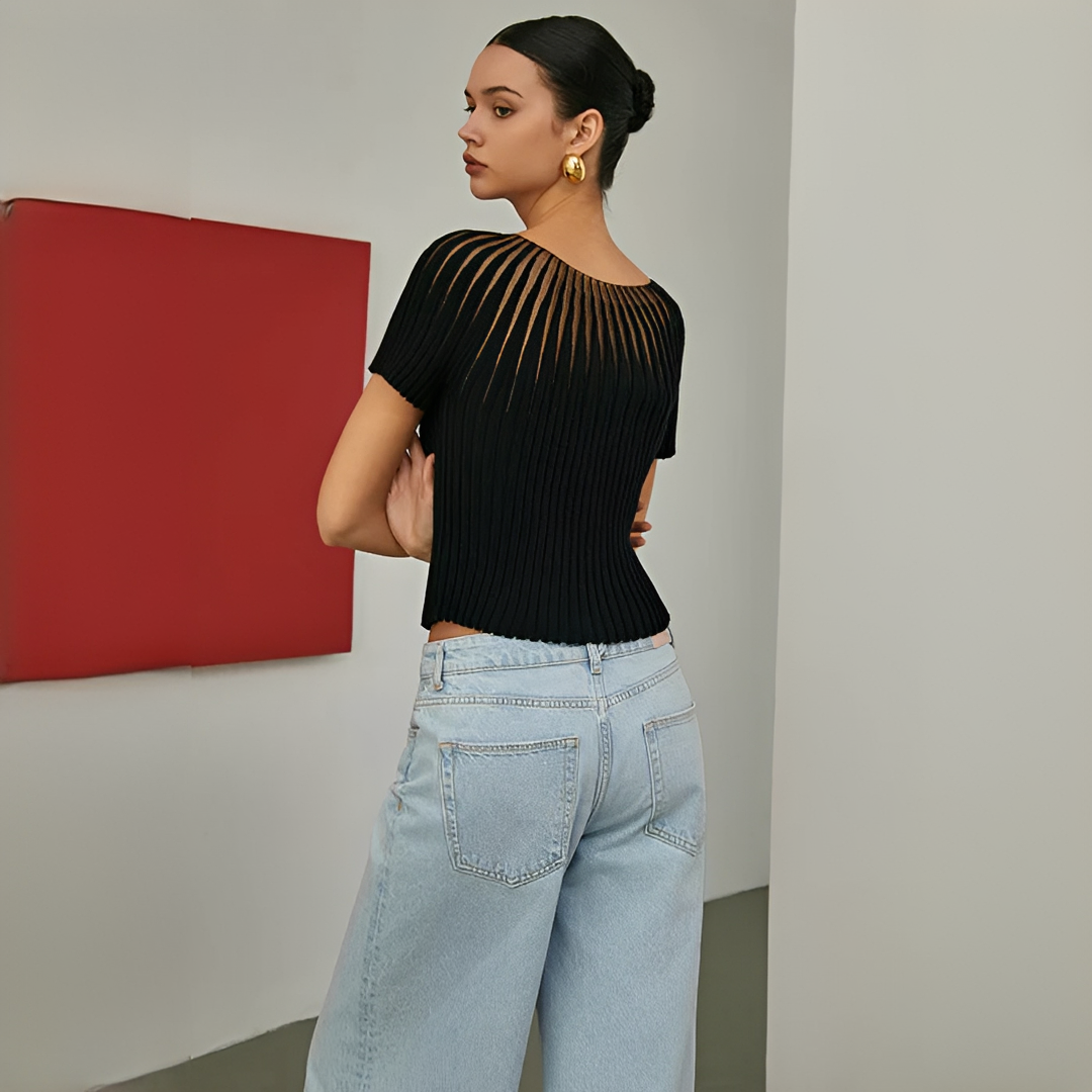 Selena - Stylowa bluzka z krótkim rękawem