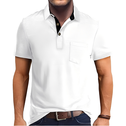 Abner - Męska retro koszulka polo z krótkim rękawem