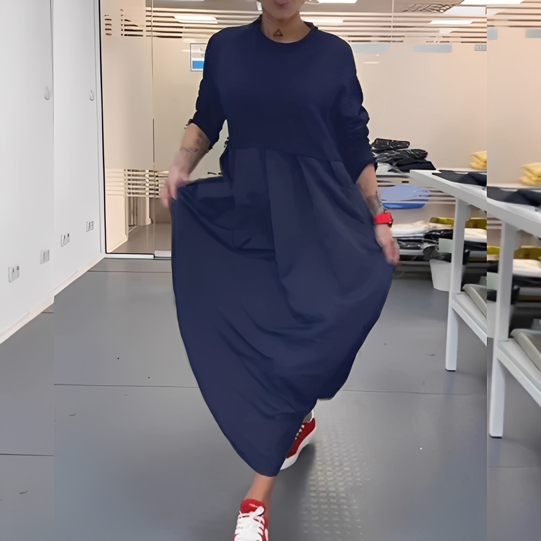 Gisèle - Sukienka na co dzień z okrągłym dekoltem dla pań