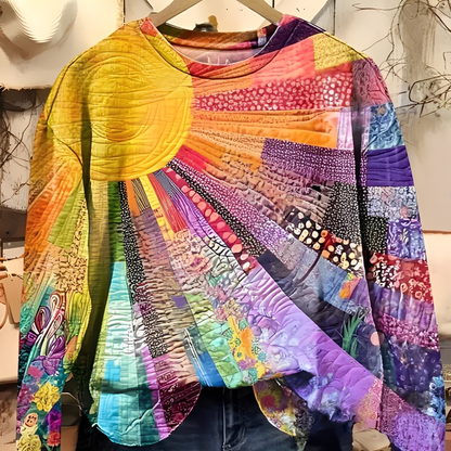 Aloysia - Damski sweter z kolorowym cyfrowym wzorem