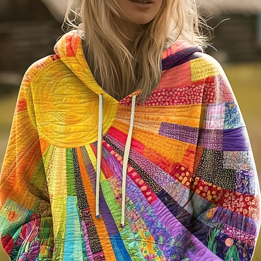 Anjannete - Kolorowa damska bluza z kapturem