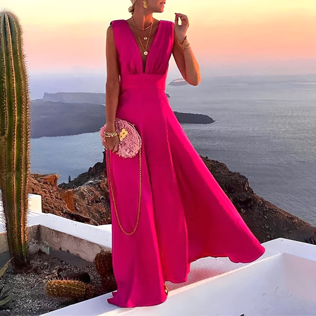 Lilyana - Elegancka Sukienka Maxi Bez Rękawów
