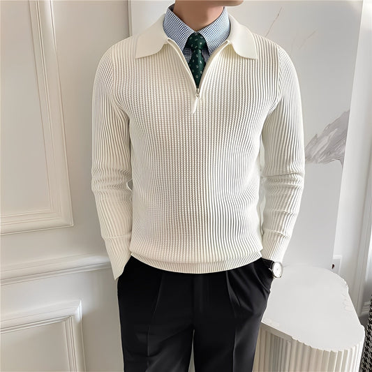 Justin - Modny męski sweter z suwakiem