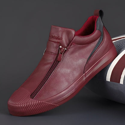 Jerred - Nowoczesne skórzane buty z zamkiem dla mężczyzn