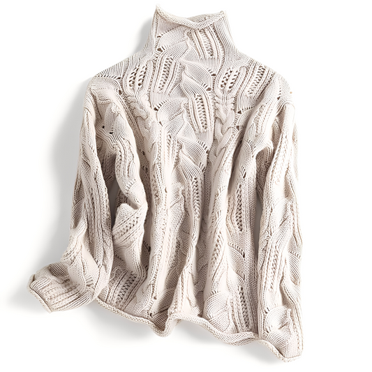 Remy - Damski kaszmirowy sweter z detalami