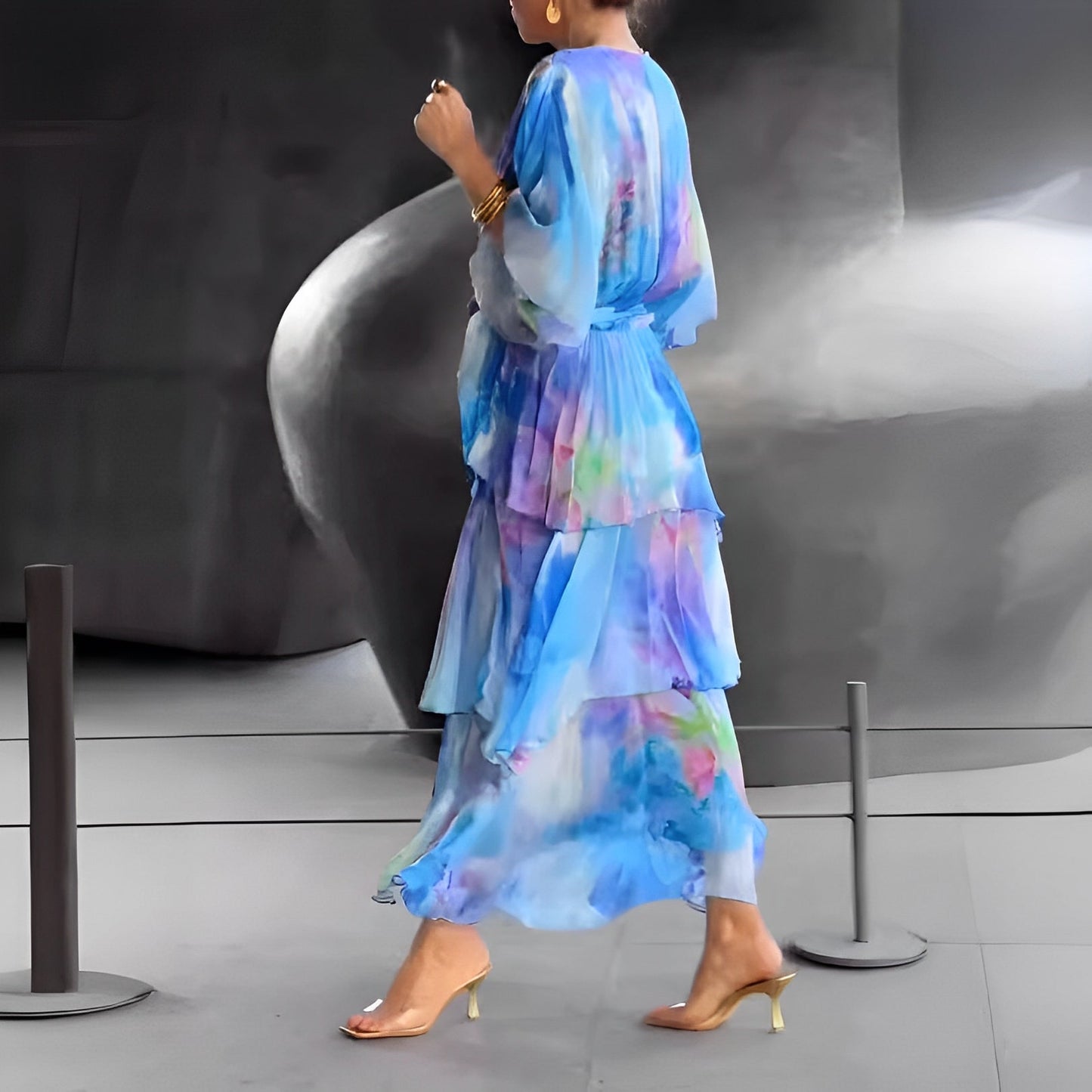 Felisha - Szykowna maxi sukienka z printem