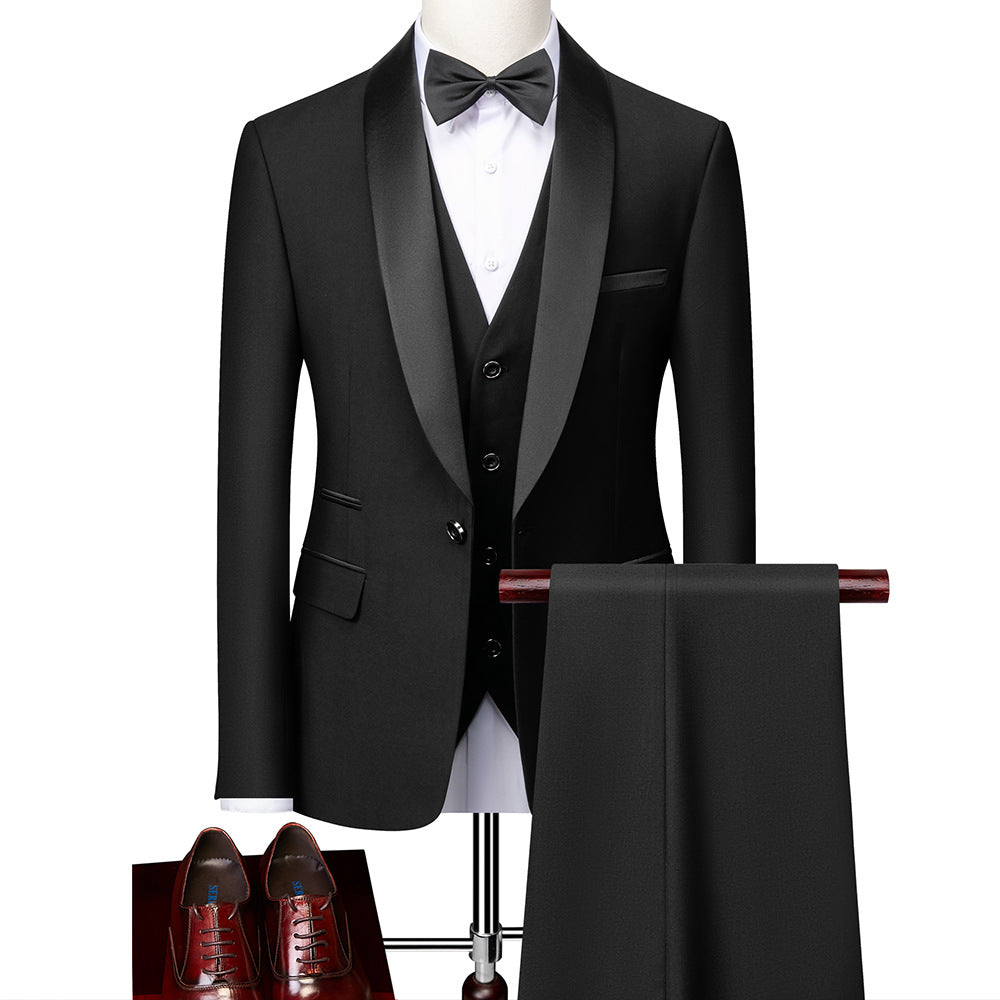 George - Stylowy męski garnitur Slim-Fit w trzech częściach