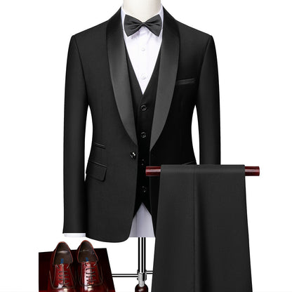 George - Stylowy męski garnitur Slim-Fit w trzech częściach