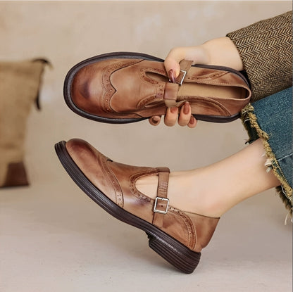 Erika - Retro buty z wytrzymałej skóry dla kobiet