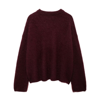 Valorie - Damski sweter oversize z moherowej mieszanki