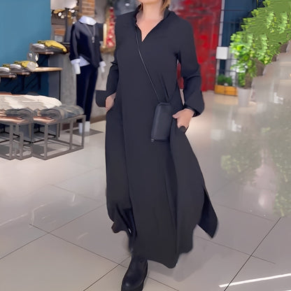 Hélène - Luźna sukienka z bocznym rozcięciem dla kobiet