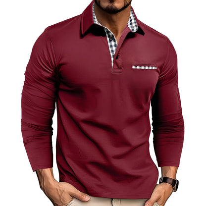 Charel - Fashionable men's long-sleeved shirt with collar