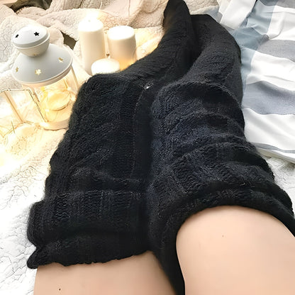 Hailee - Ciepłe Dzianinowe Skarpety Overknee dla Kobiet