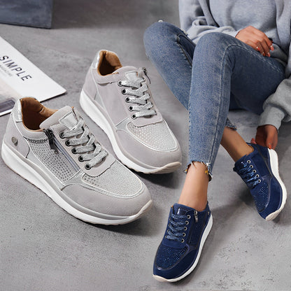 Luna - Kobiece sneakersy z zamkiem po boku
