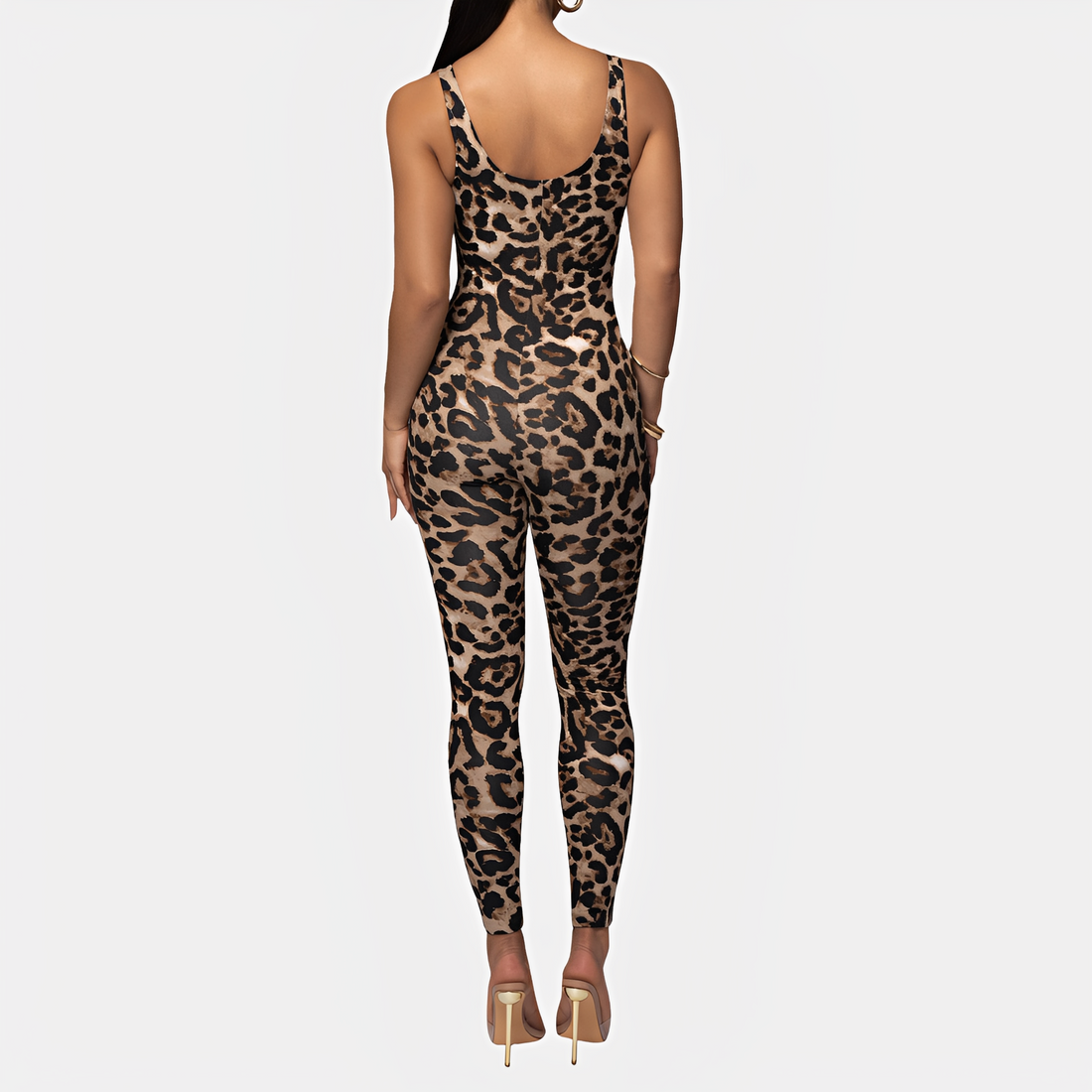Elaine - Stylowy kombinezon bodycon z wzorem
