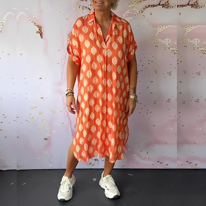 Xandra - Elegancka, luźna sukienka z jodły dla kobiet