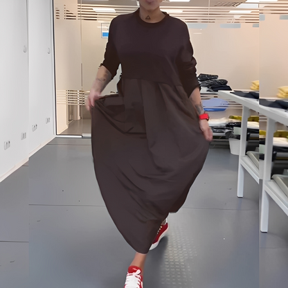 Gisèle - Sukienka na co dzień z okrągłym dekoltem dla pań