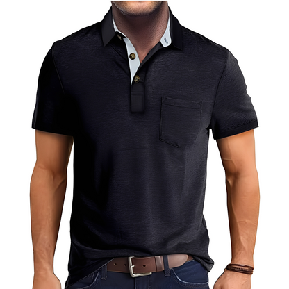 Abner - Męska retro koszulka polo z krótkim rękawem