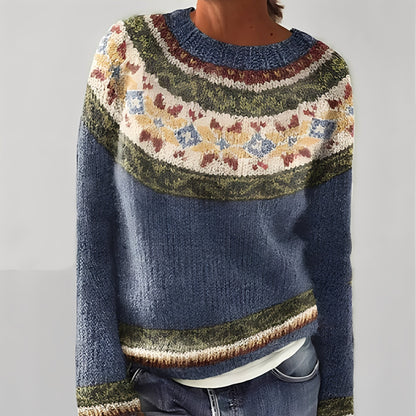 Heather - Tradycyjny damski sweter z wzorem