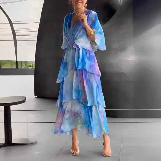 Felisha - Szykowna maxi sukienka z printem