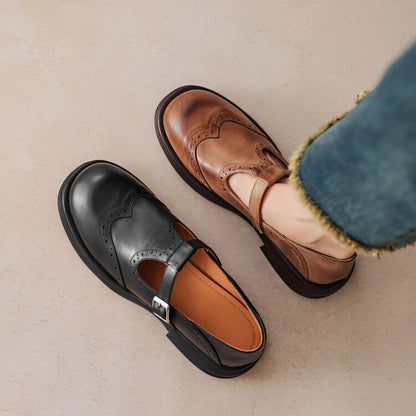 Erika - Retro buty z wytrzymałej skóry dla kobiet