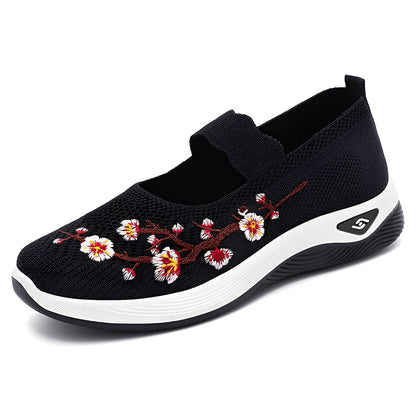 Jazmin - Luźne, oddychające buty z haftem dla kobiet