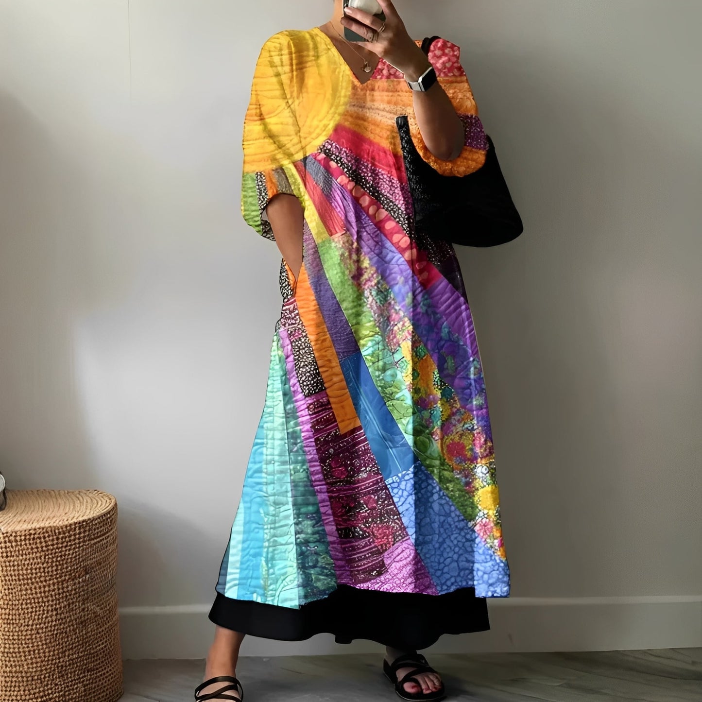 Angeleka - Kolorowa i wygodna sukienka dla kobiet