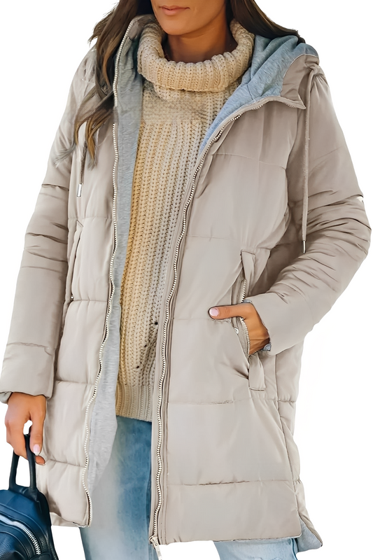 Lesley - Modische Damen-Winterjacke mit Kapuze aus Daunenfüllung