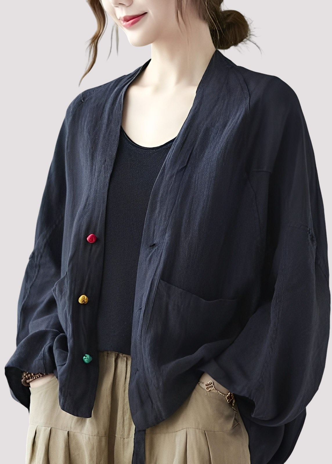 Tilly - Swobodny, luźno dopasowany kardigan z kieszeniami dla kobiet