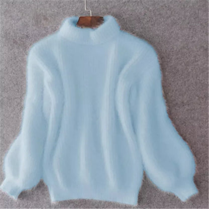 Brenda – Vintage Sweter w Stylu Angora